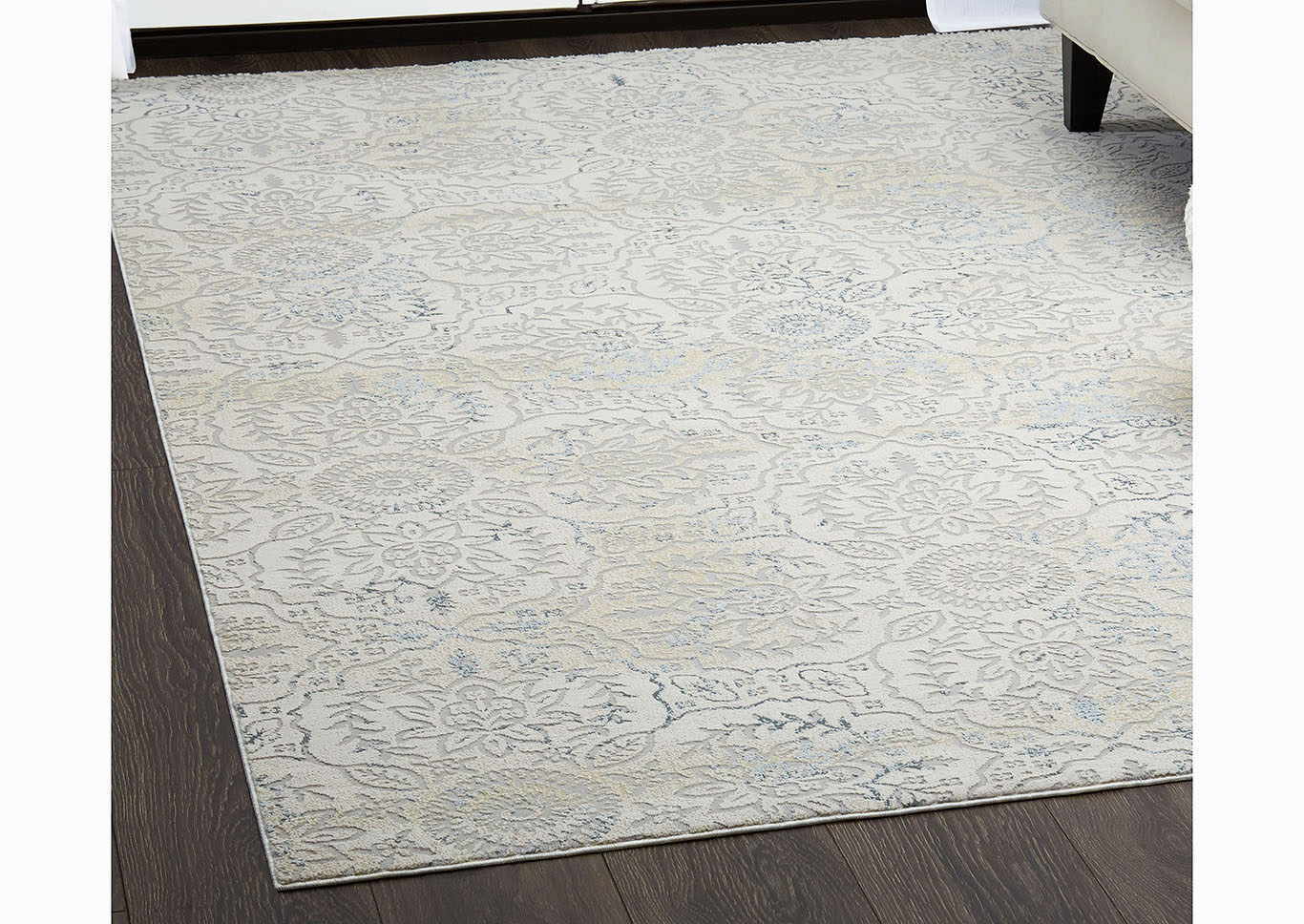 Home Dynamix Christian Siriano Brooksville Charleston Transitional Area Rug 31"x47" Textured Ivory/Gray/Blue,Home Dynamix
